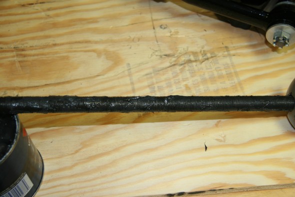 Greased threaded shaft
