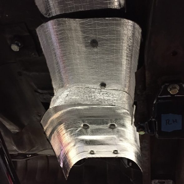 Intermediate and Rear Exhaust Heat Shields Installed