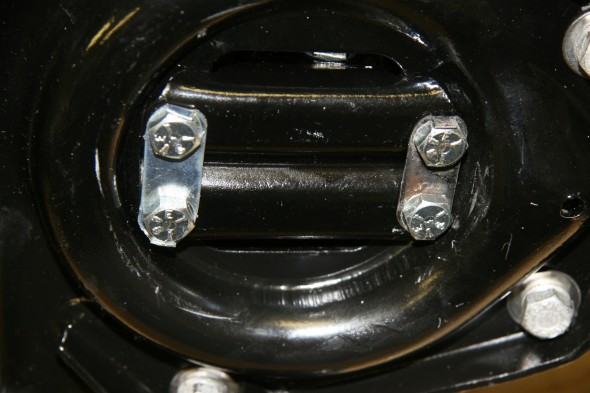 Bracket Under Spring Seat, For Mounting of Front Shock Absorber Installed with Tab Washers Bent