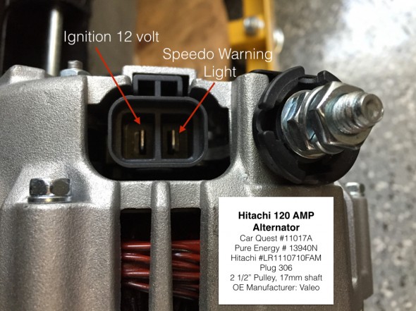 Hitachi 120 AMP Alternator Electrical Connections