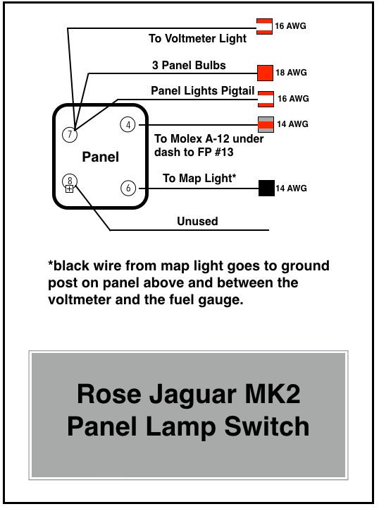 Rose Jaguar MK2 Panel Lamp Switch