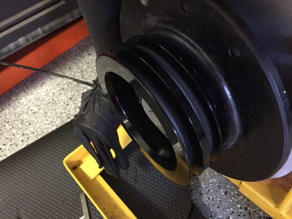Two-Groove Painted Crank Pulley Installed